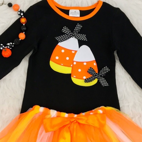 Candy Corn Top & Tutu Skirt NEW - Picture 2 of 3